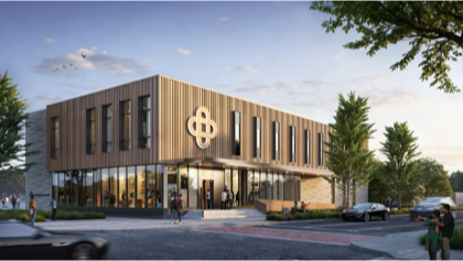 Rendering of the planned Heartland BioWorks HQ building in downtown Indianapolis